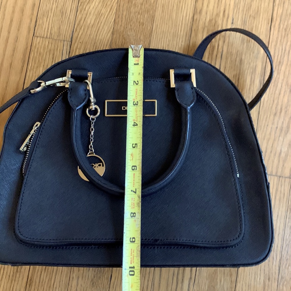 DKNY Saffiano Leather Top Zip Round Satchel - Picture 9 of 11